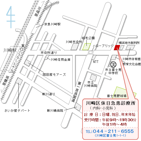 川崎区休日急患診療所MAP